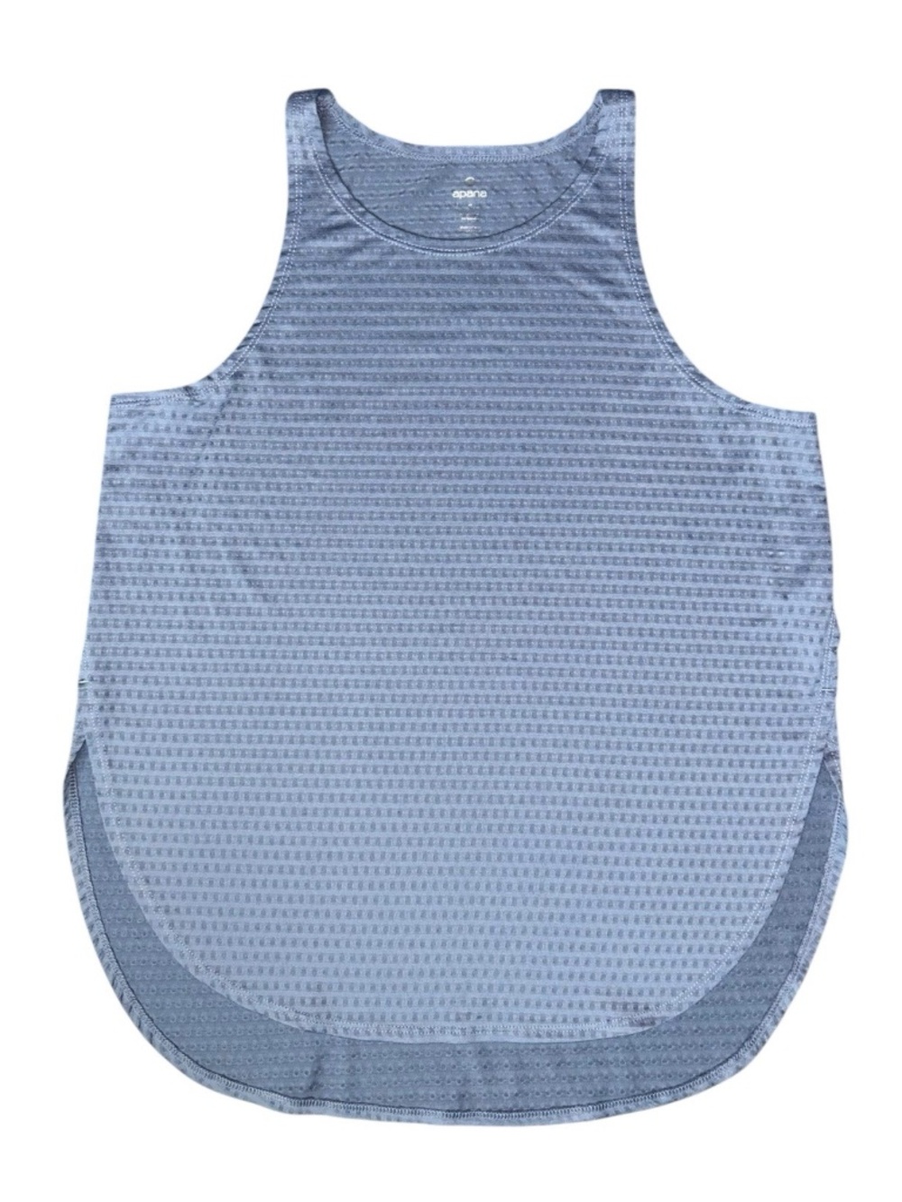 Apana Size Small Women Blue Scoop Neck Athletic Open Side Slit Workout Tank Top